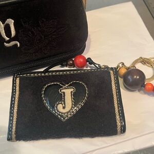 Juicy couture Y2K  coin purse/ key chain black velour